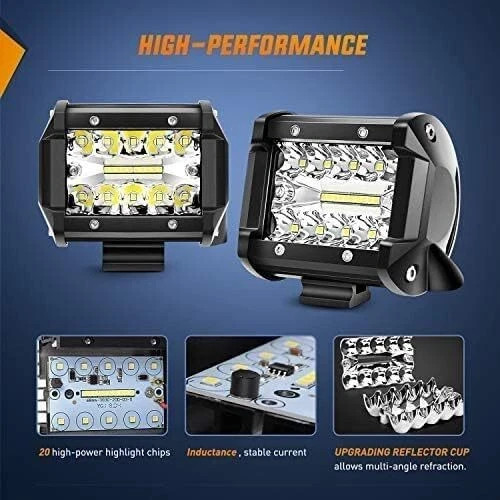 Nilight 2 Pcs 4 Inch 60W Led Pods with 2 Inch Tow Hitch Mounting Brackets Backup gallery