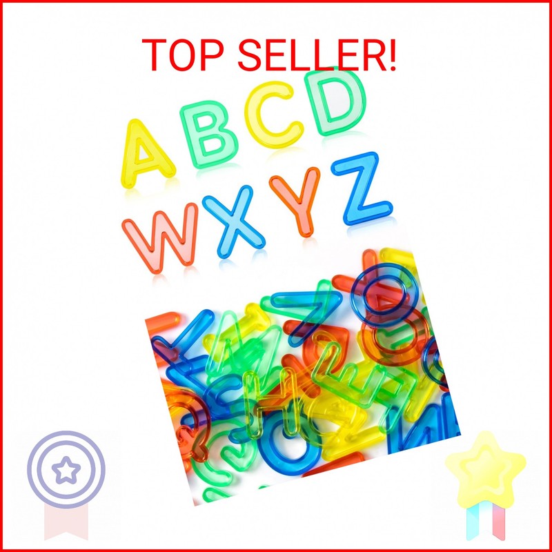 Odoorgames 52 Pcs Translucent Capital Letters – Plastic Alphabet Letters for Kid