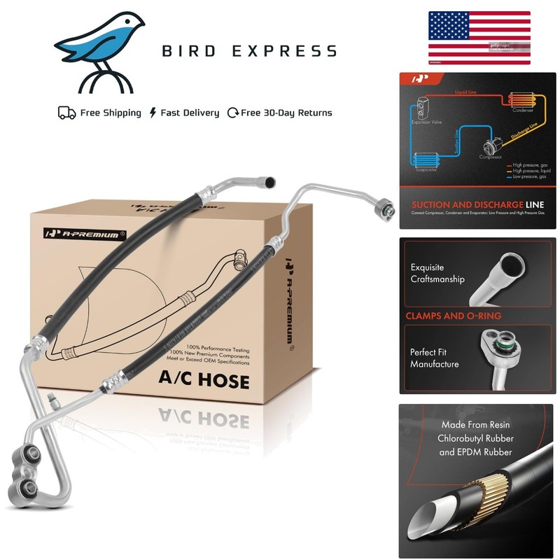 A- A/C Suction and Discharge Line Hose Assembly Compatible with Dodge Ram