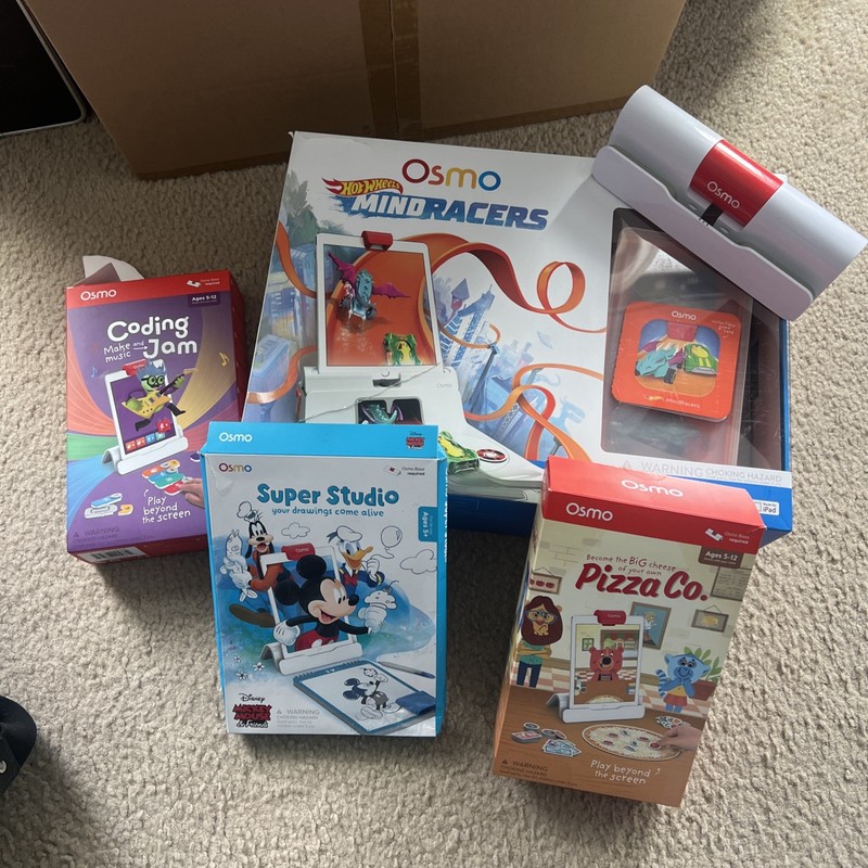Large Lot Educational OSMO iPad Learning Hot Wheels, Disney,Coding Jam, Pizza Co