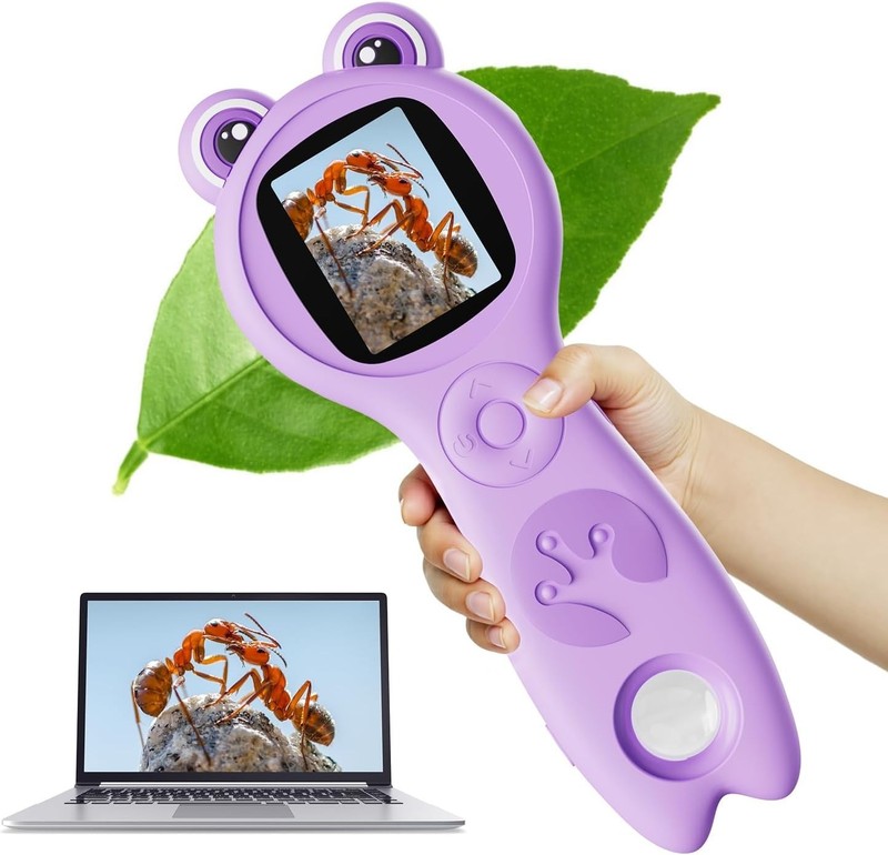 Handheld Digital Microscope for Kids - 500X Magnification with Adjustable Lights gallery