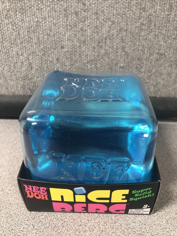 Schylling NeeDoh Nice Berg Blue Giant Nee Doh Solid Squish Cube Ice Block Nip