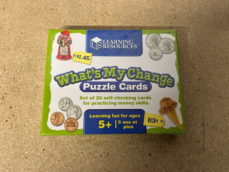 What’s My Change? Puzzle Cards Learning Resources Set of 20 Cards C40
