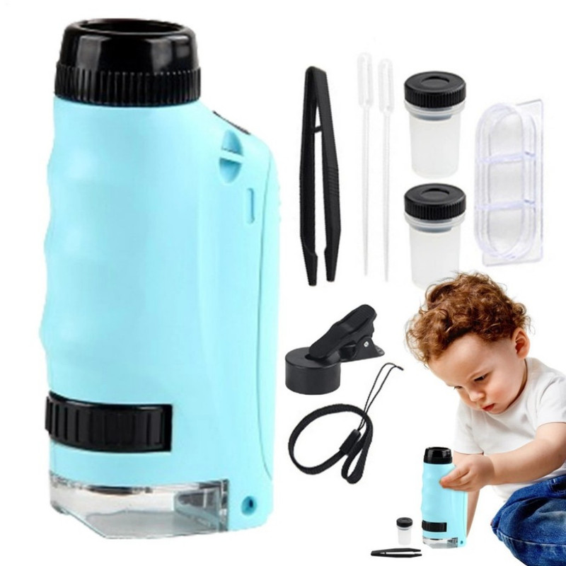 Mini Microscope for Kids, Portable Microscope, LED Lighting Small Handheld***==