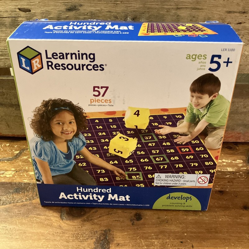 Learning Resources - Hundred Activity Mat - 57 Pieces - Ages 5+ - Math Learning