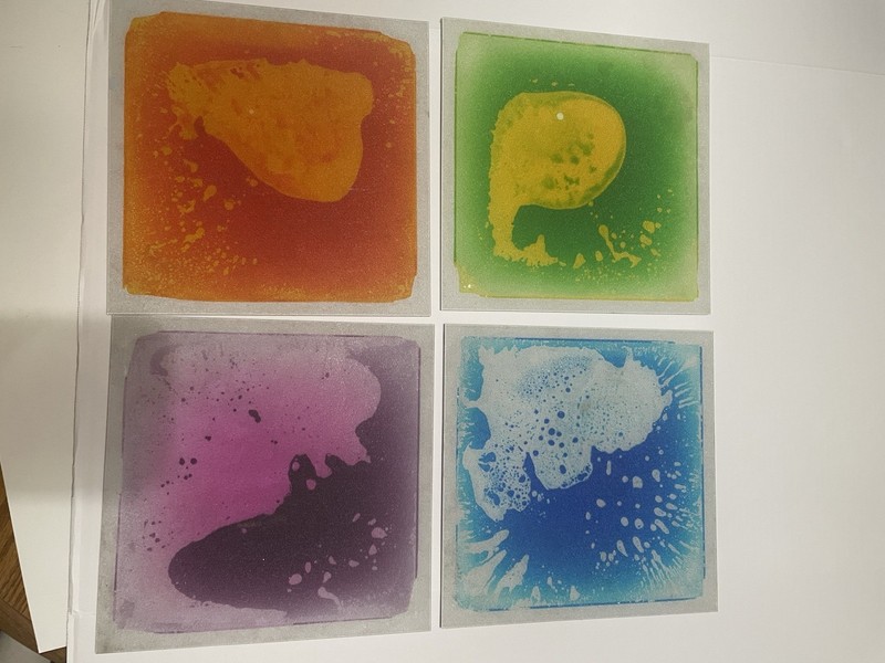 Liquid Sensory Floor Tile 4 Pk Colorful Lava Play Mats Toddler Autism ADHD 12X12