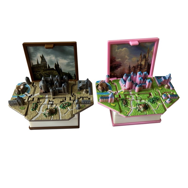 3D Pop Up Book Castle Dinosaur Toys Key Chain Gift for Party Birthday x 2