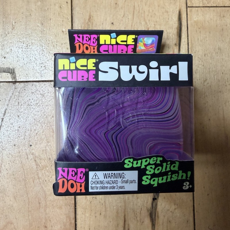 PURPLE BLUE Schylling NeeDoh Nice Cube Swirl. Super Solid Squish AUTHENTIC