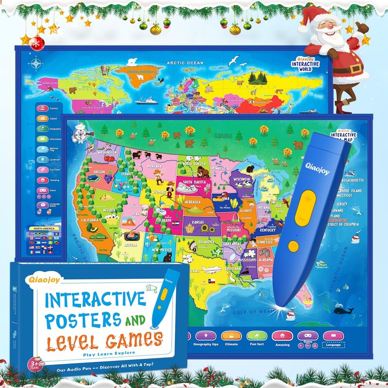 Qiaojoy Bilingual Interactive for Kids Talking 13.58*8.39*1.77in, Colorful