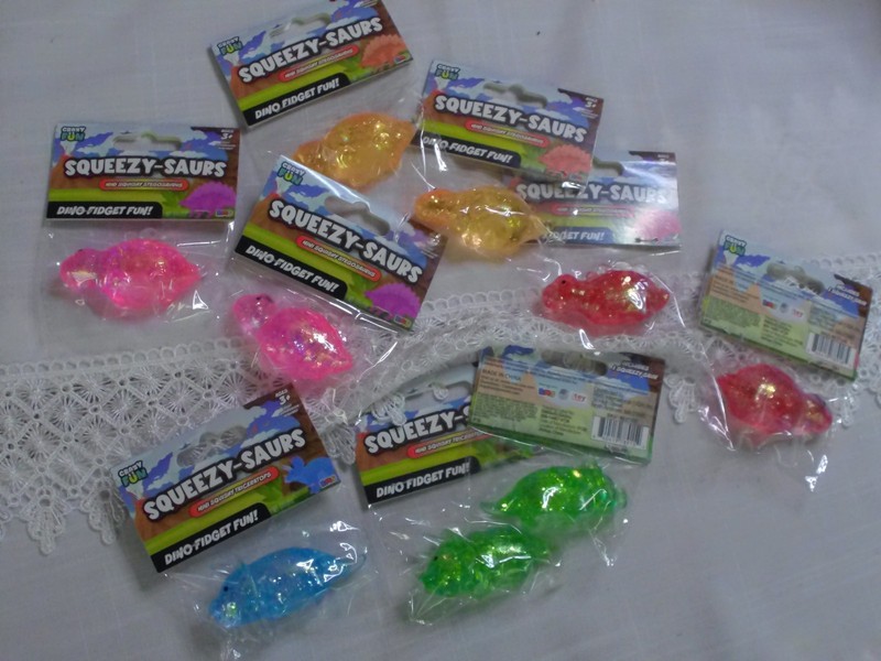 RMS CRAZY FUN Squeezy-Saurs MINI Squishy Dinosaurs LOT of 9 ~ Stress Relieving