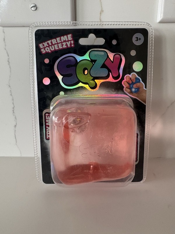 Sunny Days SQZY Squeezy Cube Light‑Up Squishy 3” Red Gel Fidget – NeeDoh Style