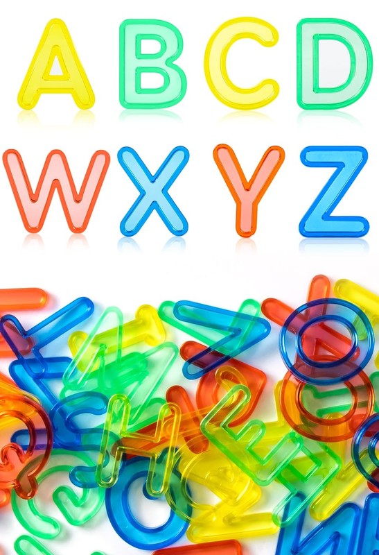 52 Pcs Translucent Capital Letters â€“ Plastic Alphabet Letters for Kids 