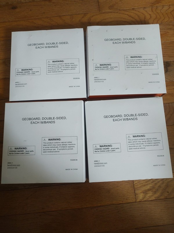 4 Geoboards 7 x 7 Double sided Boards With Bands Home School Math 4880-1 gallery
