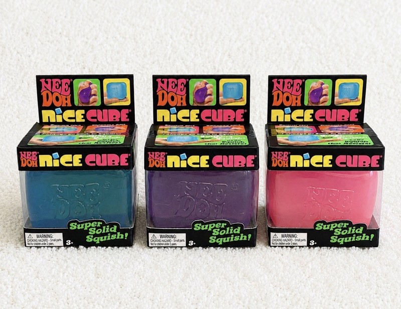 🧊NEE DOH NICE CUBE SQUISHY BLUE,PINK,PURPLE LOT OF 2 NEW🧊