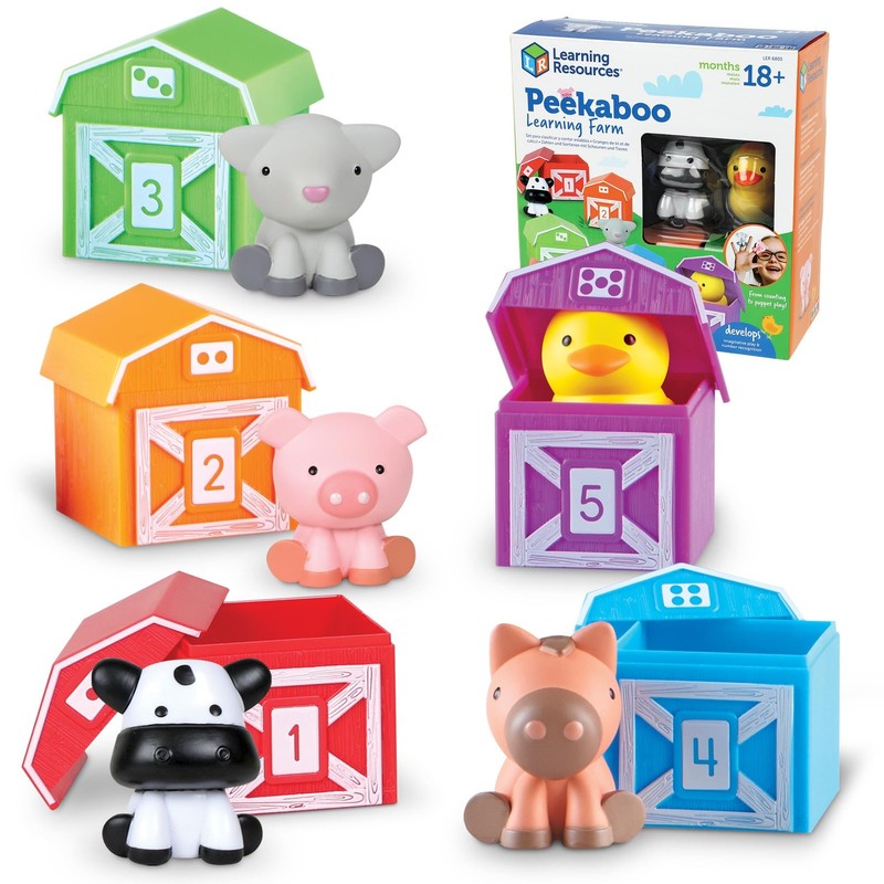 Learning Resources Peekaboo Farm - 6.2 x 10.4 x 2.7 inches, Multi