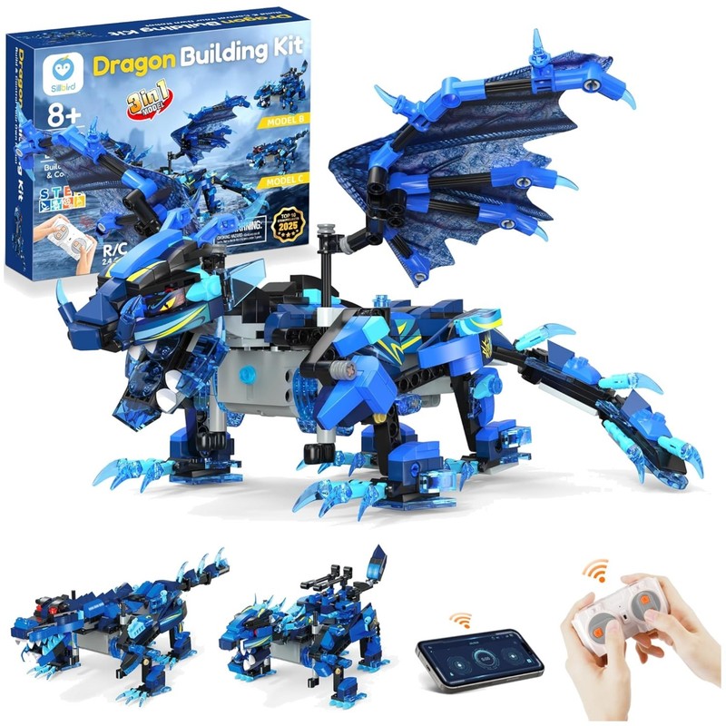 Buildable 3in1 Dragon Model - STEM Gifts for Boys Ages 8-12
