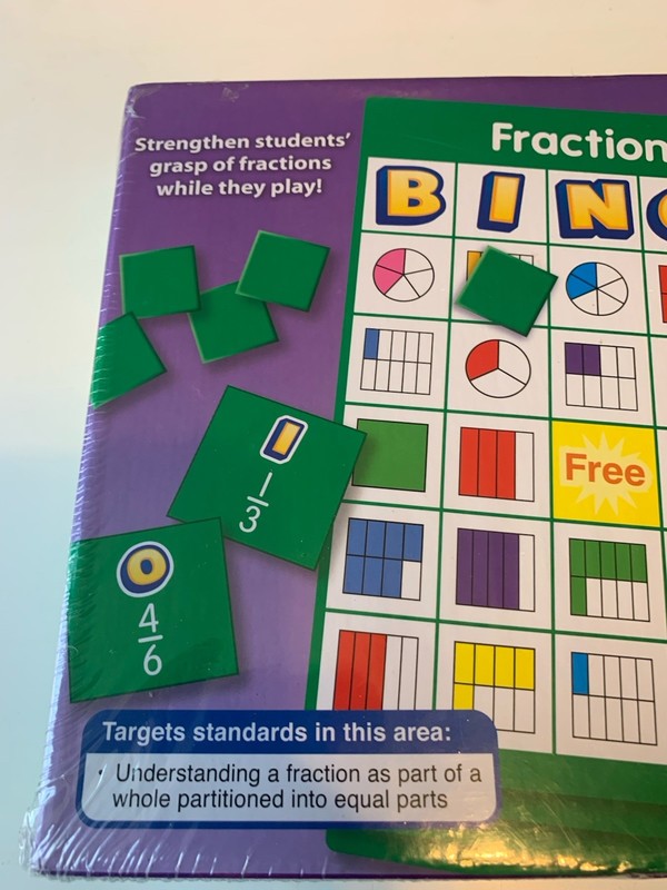 Lakeshore Fractions Bingo Grade 3 /Up To36 Players NEW SEALED gallery