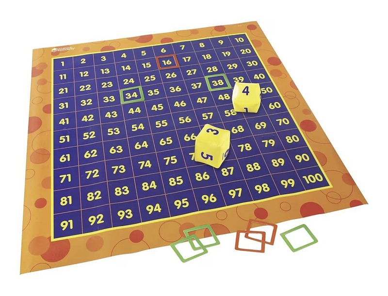 Learning Resources Hundred Activity Mat - 57 Pieces, Ages 5+ Math Learning