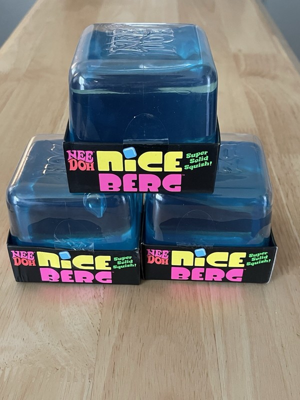 NeeDoh Nice Berg XL Blue Squishy Sensory Stress Relief New In Box Lot of 3