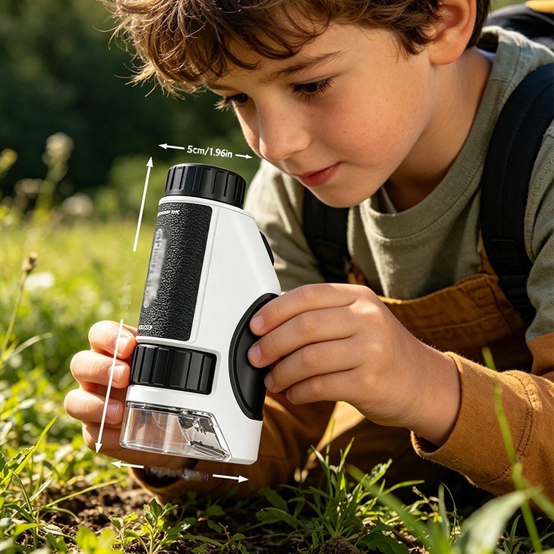 Kids Scientist 50X-300X Handheld Microscope Powered Portable Microscope With LED