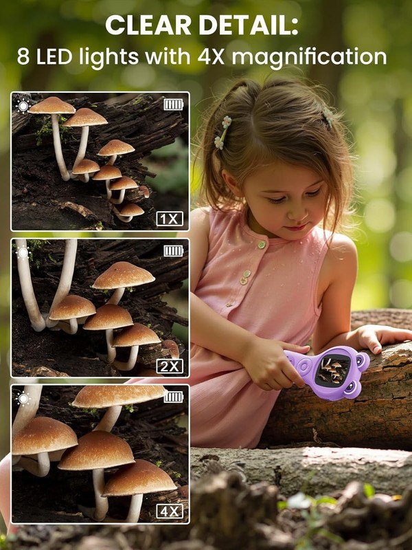 Handheld Digital Microscope for Kids - 500X Magnification with Adjustable Lights gallery