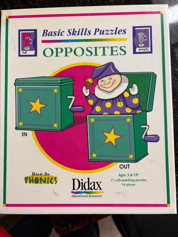Didax Basic Skills Puzzles – Opposites -Alphabet-Rhyming Words-matching games
