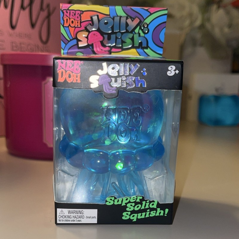 Nee Doh JellySquish Super Solid Squeeze Toy Blue 25315NAB Ages 3+ 4-7 8-11