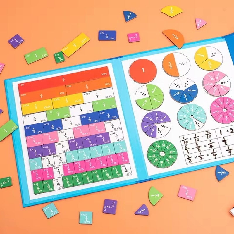 Magnetic Fraction Educational Puzzle Fraction Tiles and Circles, Equip Magnetic gallery