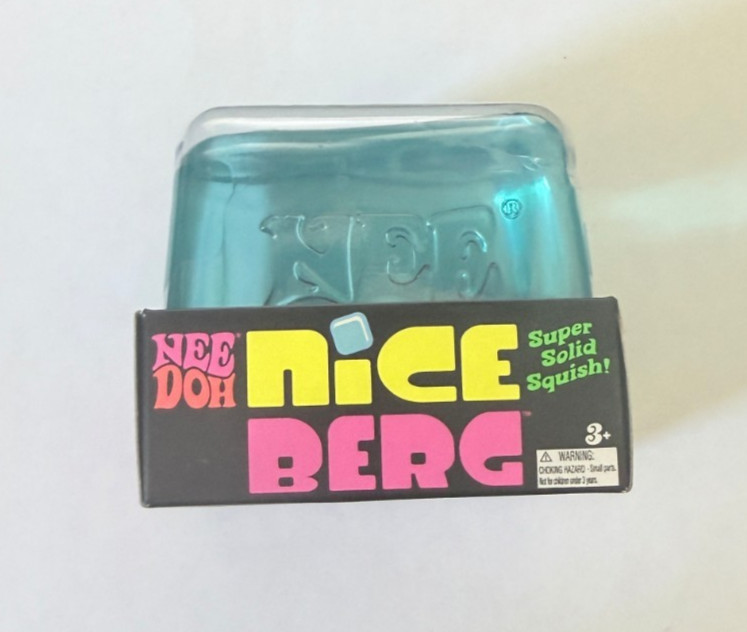 NeeDoh Nice Berg Blue XL Giant Nee Doh Niceberg Solid Tik Squish Cube Ice Block