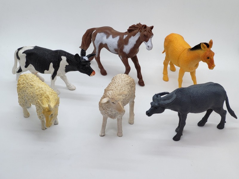 Lot Of 6 Learning Resources Hard Plastic Animals