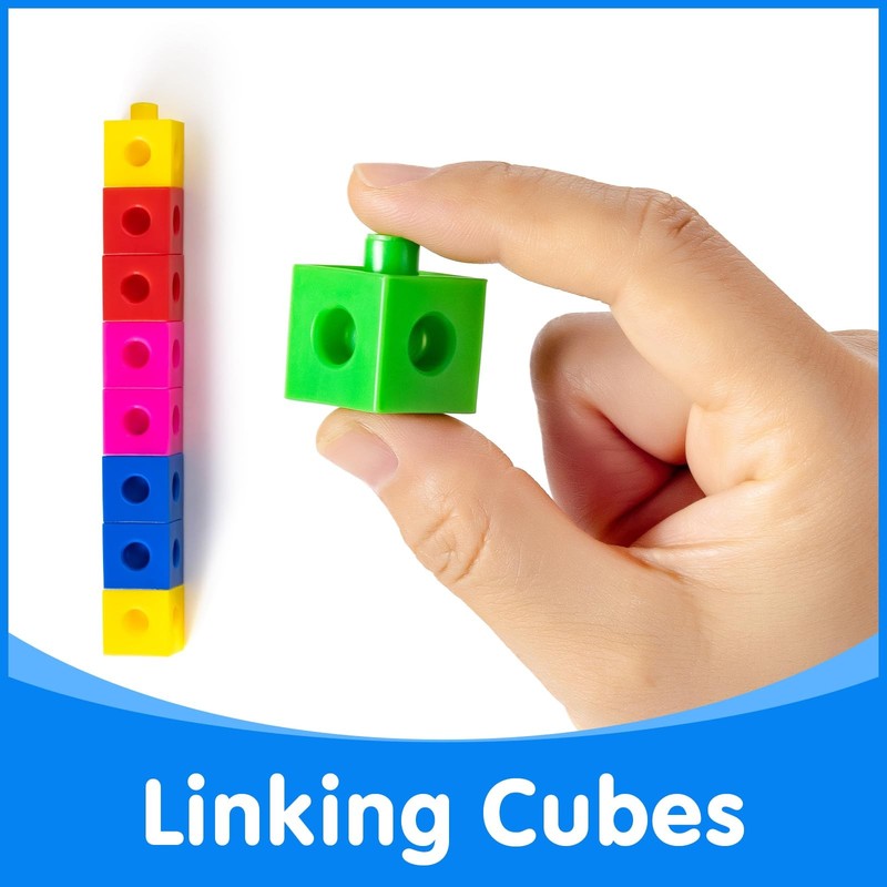 Odoorgames 100 Pcs Math Linking Cubes with 384 Standard, Multiple Colors gallery