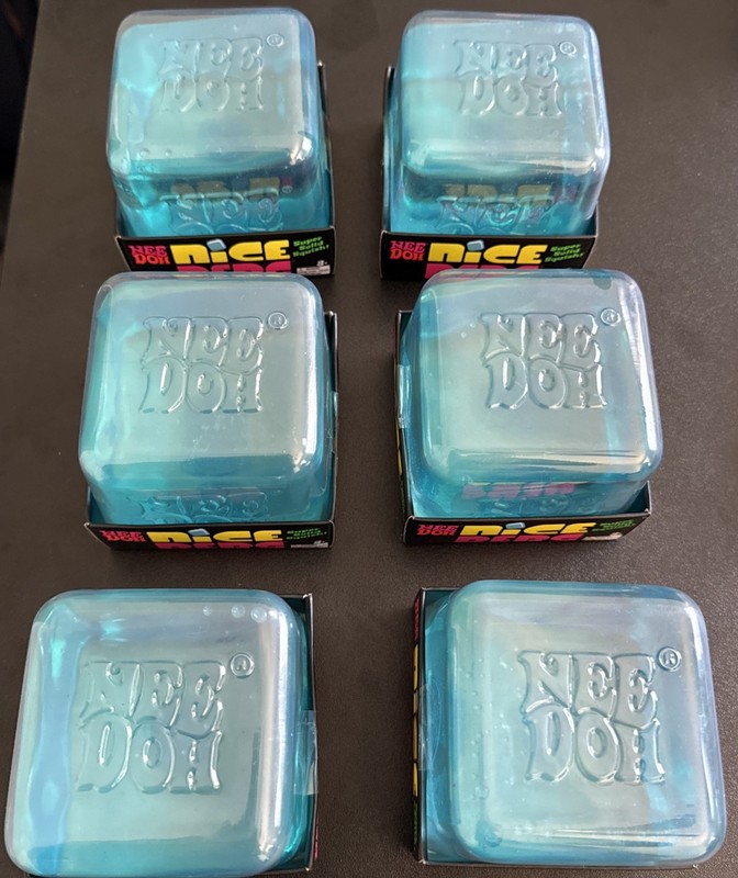 NeeDoh Nice Berg Blue XL Supersized Solid Squish Cube Lot of 2. 100% Authentic