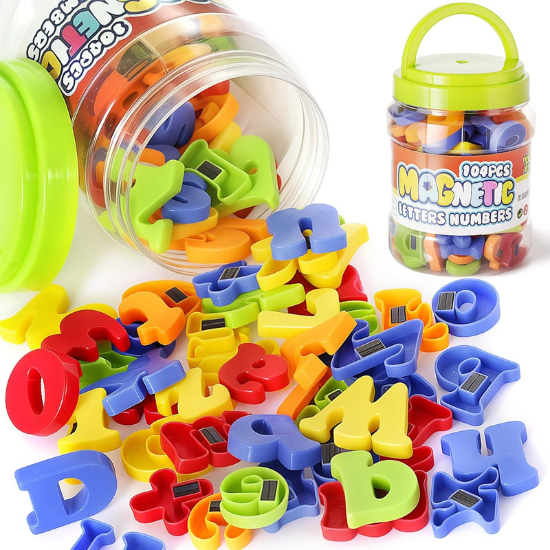 104 PCS Alphabet Magnetic Letters and Numbers for Toddlers,Abc 123 Fridge Educat