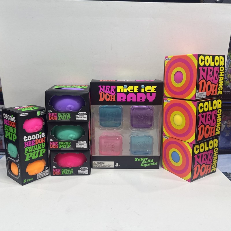 Nee Doh Lot of 6 funky 1 Nice Ice Baby 3 Color Change - New - 100% Authentic!!!