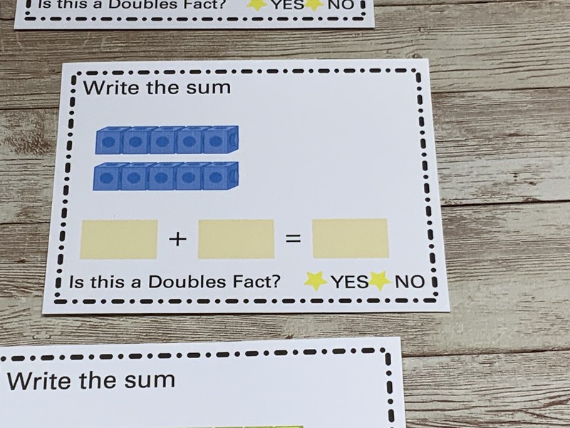 Doubles Facts Addition – Math Center – Dry Erase – 30 Laminated Activity Cards