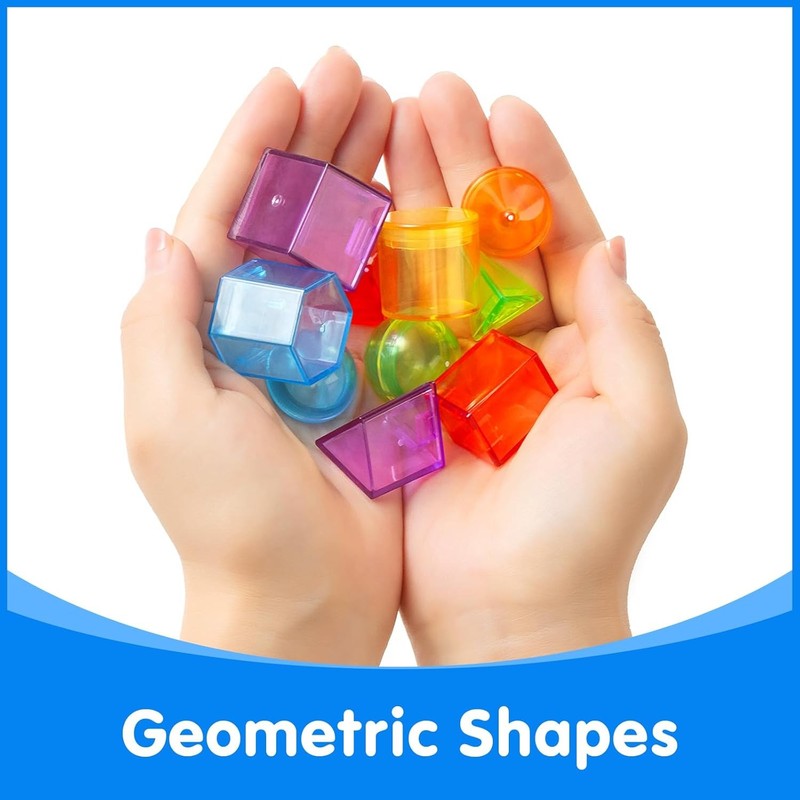 Odoorgames 60 Pcs 3D Shapes for Teaching - Light Table Manipulatives - Geometric gallery