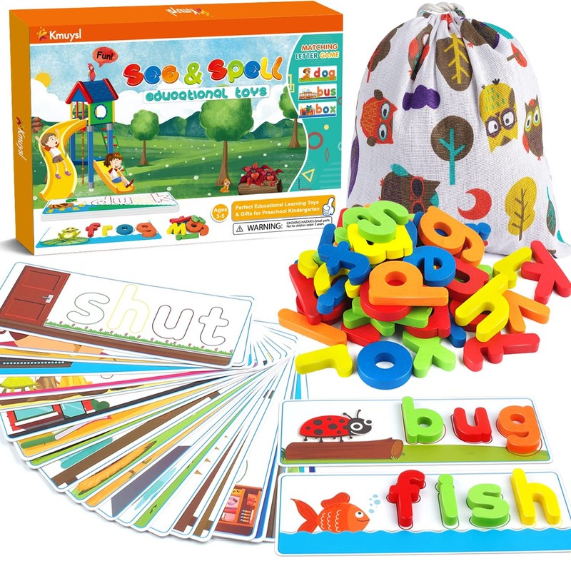 Learning Toys for 3 4 5 6 Years Old Boys Girls See & Spell CVC Word Builders New