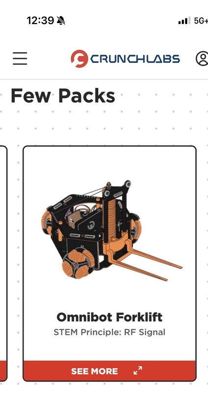 Brand New Hack Pack 011 Omnibot Forklift by Mark Rober Crunch Labs (sealed box)