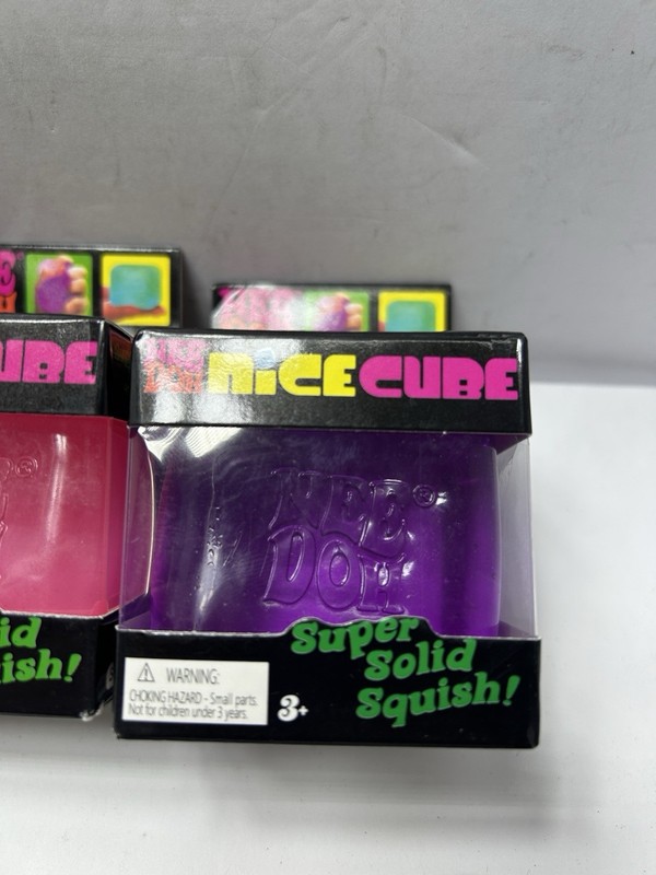 NeeDoh Nice Cube Super Solid Squish! Blue Pink Purple Lot Of 3 New In Boxes gallery