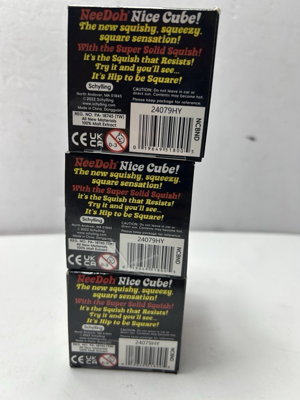 NeeDoh Nice Cube Super Solid Squish! Blue Pink Purple Lot Of 3 New In Boxes gallery