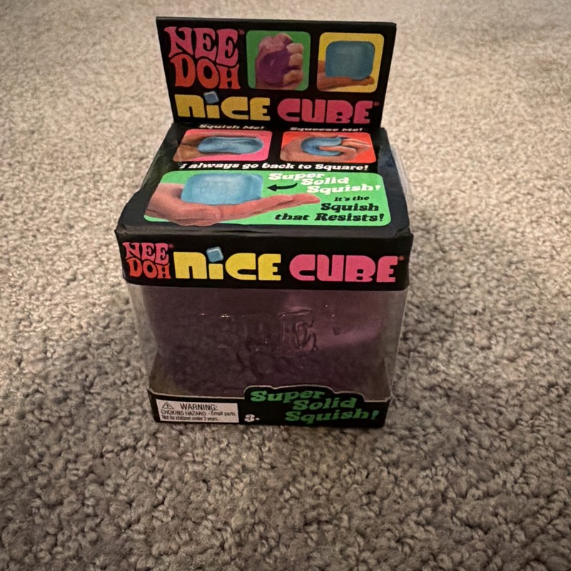 NEW Nee Doh Nice Cube Super Solid Squish Purple Toy, FAST SHIPPING!