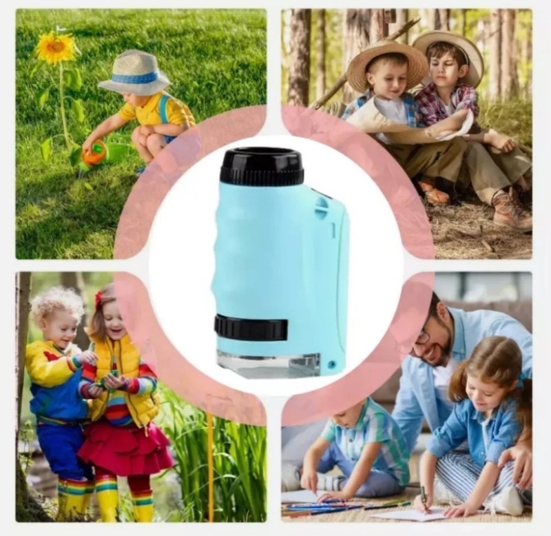 Mini Microscope for Kids gift Portable Microscope LED Lighting Small Handheld/%%