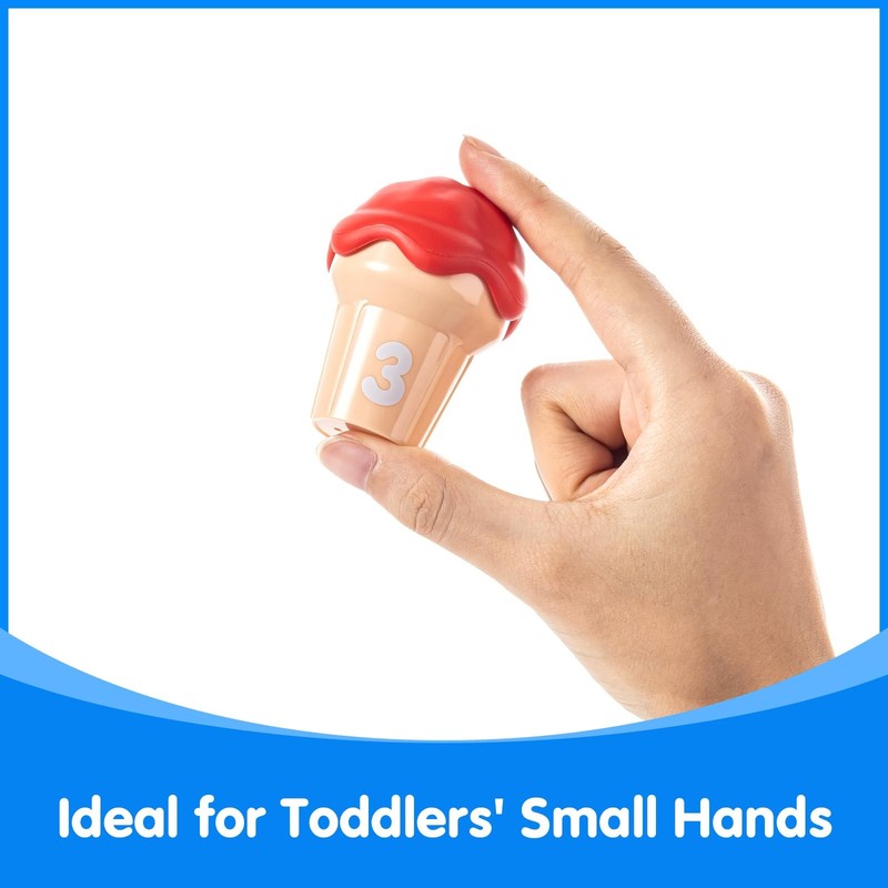 Odoorgames Ice Cream Counting Cones 1-10 – Number Matching Toy Mini, 5 Color gallery