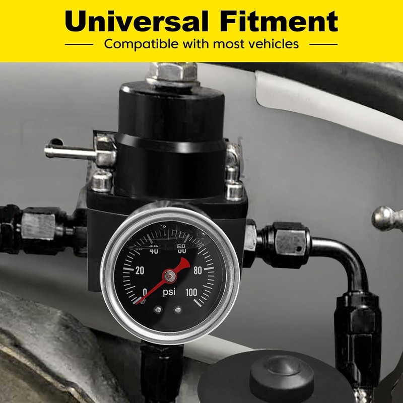Adjustable Fuel Pressure Regulator Kit with Bypass Return 0-100 PSI Gauge gallery